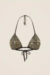 Bikini triangolo con ricamo paillettes e slip annodato | TWINSET