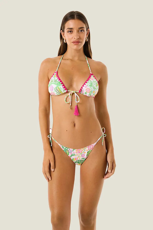 Bikini triangolo e slip annodato Flower Colors | 4GIVENESS