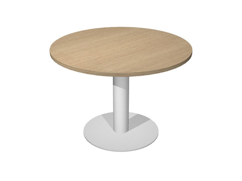 Tavolo per riunioni rotondo con base in metallo e piano in melaminico cm. 80/100/120x73h