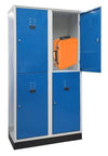 Armadio porta bagagli, valigie e trolley con base in polipropilene a 4 vani colorati cm. 100x50x190h