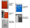Armadio porta bagagli, valigie e trolley con base in polipropilene a 4 vani colorati cm. 100x50x190h