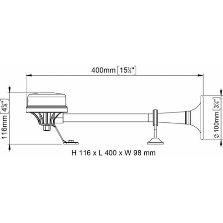 Tromba A Cornetto 12V.