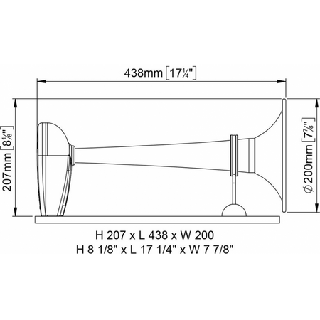 Tromba Cromata 24V. 12/20Mt
