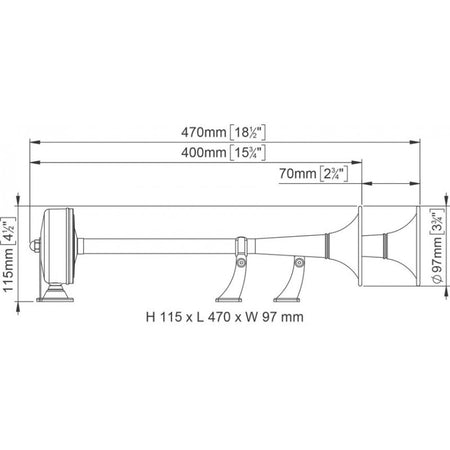 Tromba Doppio Cornetto 12V.
