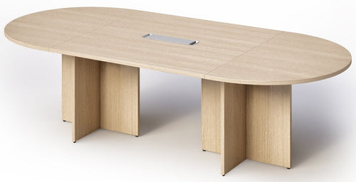 Tavolo ovale in melaminico con gambe a croce per sala riunioni cm. 380x120x73h