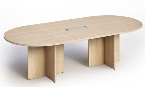 Tavolo riunioni ovale in melaminico con struttura pannellata cm. 260x120x73h