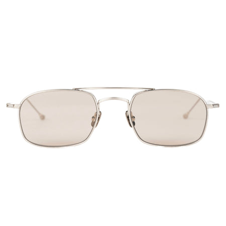 PETER AND MAY TT9 Mini Machine Sunglasses in Brushed Silver Light Brown da uomo