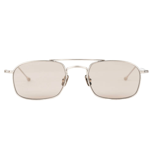 PETER AND MAY TT9 Mini Machine Sunglasses in Brushed Silver Light Brown da uomo