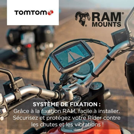 TomTom GPS per moto RIDER 550 Premium Pack - 4,3 pollici, mappa del mondo, TomTom Traffic, avvisi sulle zone di pericolo, chiamate in vivavoce
