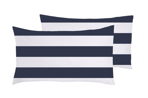 Set 2 federe coppia di federe stampa digitale 100% cotone Made in Italy RIGA MAXI BLU