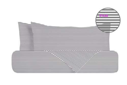 Set copripiumino federe parure copripiumino stampa digitale 100% cotone Made in Italy RIGA GRIGIO