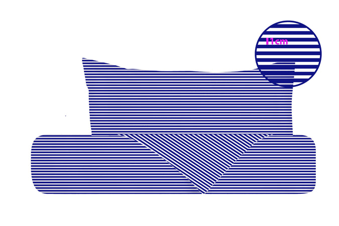 Set copripiumino federe parure copripiumino stampa digitale 100% cotone Made in Italy RIGA BLU