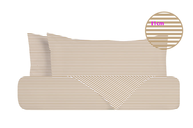 Set copripiumino federe parure copripiumino stampa digitale 100% cotone Made in Italy RIGA SABBIA