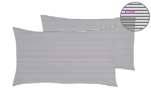 Set 2 federe coppia di federe stampa digitale 100% cotone Made in Italy RIGA GRIGIO