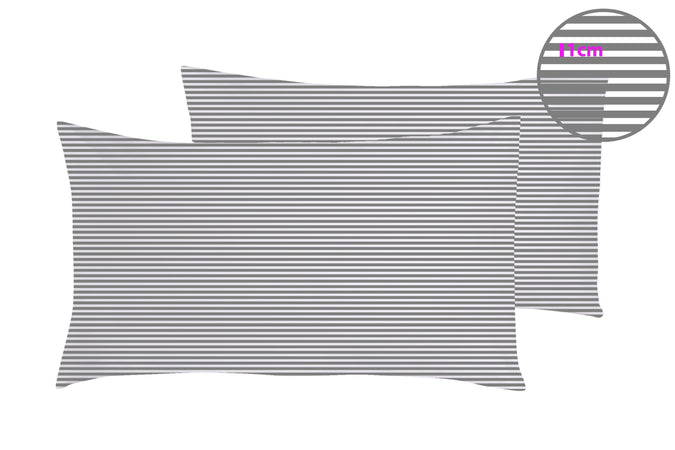 Set 2 federe coppia di federe stampa digitale 100% cotone Made in Italy RIGA GRIGIO