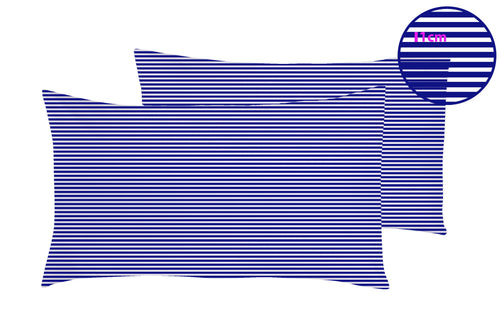 Set 2 federe coppia di federe stampa digitale 100% cotone Made in Italy RIGA BLU