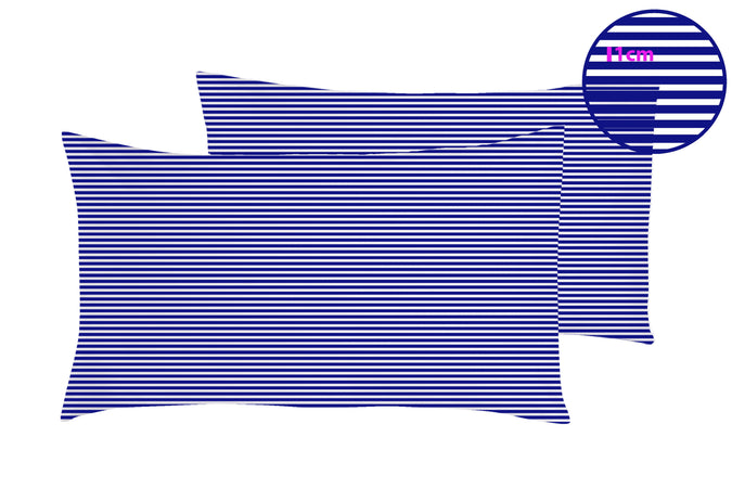 Set 2 federe coppia di federe stampa digitale 100% cotone Made in Italy RIGA BLU