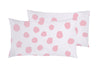 Set 2 federe coppia di federe stampa digitale 100% cotone, Made in Italy DOT MAXI  ROSA