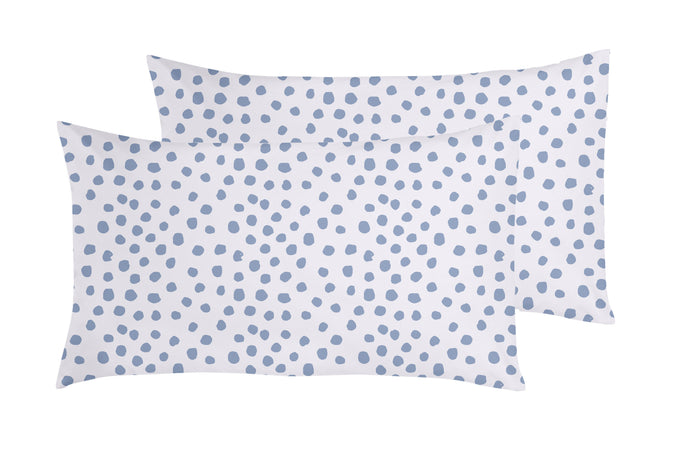 Set Copripiumino federe parure Copripiumino Stampa Digitale 100% Cotone, Made in Italy  DOT MINI CELESTE