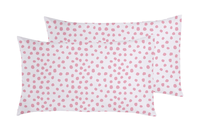 Set Copripiumino federe parure Copripiumino Stampa Digitale 100% Cotone, Made in Italy DOT MINI ROSA