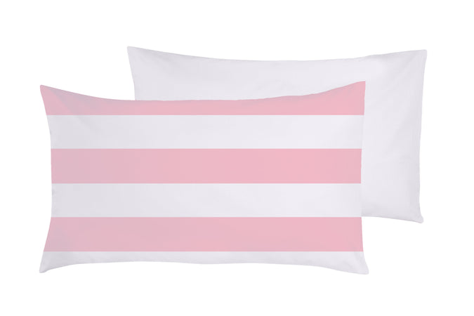 Set 2 federe coppia di federe bifaccia doubleface stampa digitale 100% cotone Made in Italy RIGA MAXI ROSA