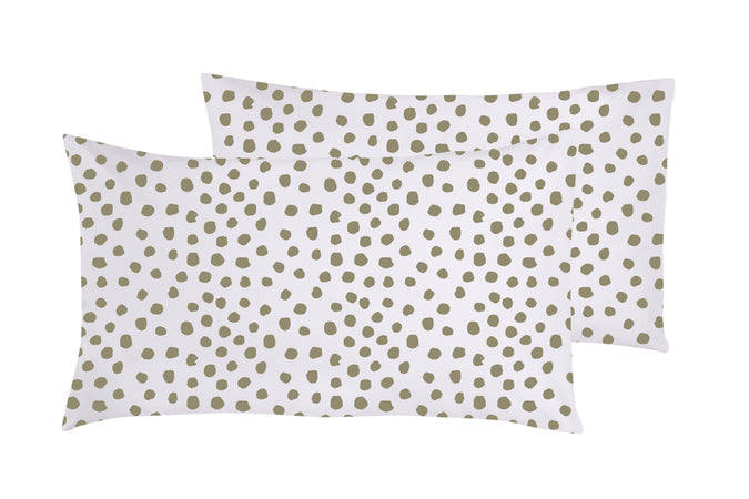 Set 2 federe coppia di federe stampa digitale 100% cotone Made in Italy DOT MINI  TORTORA