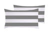 Set 2 federe coppia di federe stampa digitale 100% cotone, Made in Italy RIGA MAXI GRIGIO