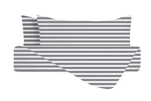 Set Copripiumino federe parure Copripiumino Stampa Digitale 100% Cotone, Made in Italy RIGA MINI GRIGIO
