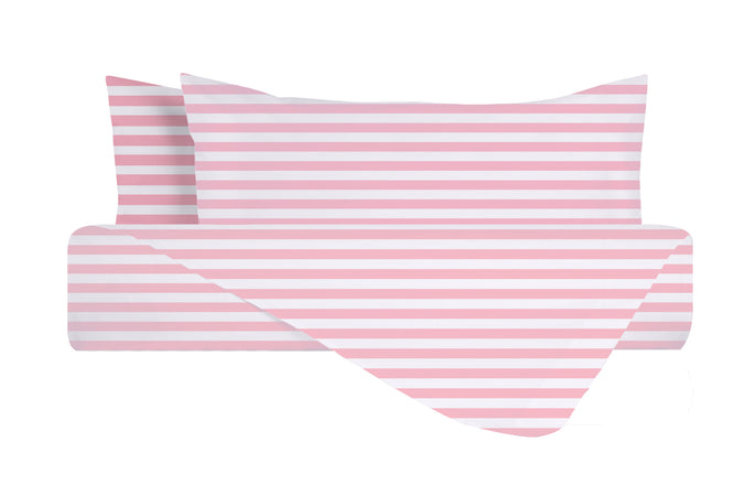 Set Copripiumino federe parure Copripiumino Stampa Digitale 100% Cotone, Made in Italy RIGA MINI ROSA