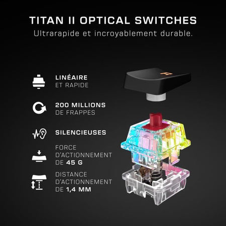 Tastiera da gioco meccanica ottica wireless Turtle Beach Vulcan II Mini - Nero