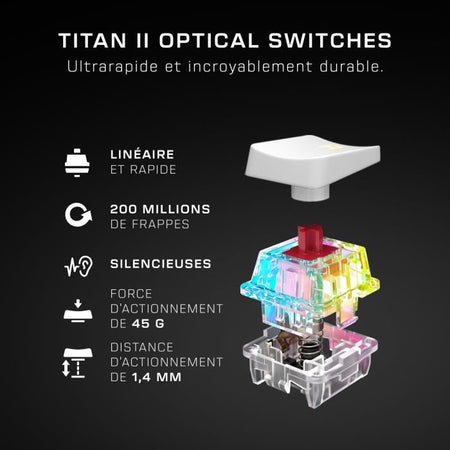 Tastiera da gioco meccanica ottica wireless Turtle Beach Vulcan II Mini - Bianco