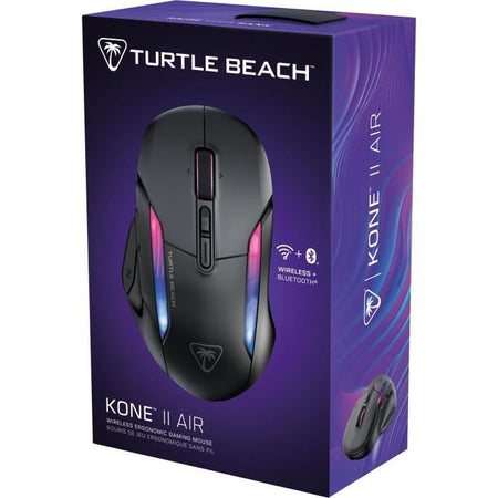 Mouse da gioco wireless - Turtle Beach Kone II Air - Ergonomico - Nero, Bluetooth, 26.000 DPI, volante 4D