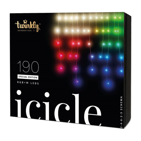 Tenda luminosa a Led Stalattite Twinkly RGB e Bianco caldo, 5 x h 0,6 metri