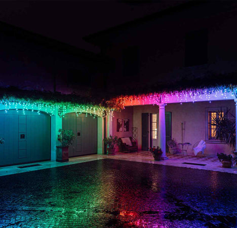 Tenda luminosa a Led Stalattite Twinkly RGB e Bianco caldo, 5 x h 0,6 metri