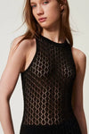 TWINSET | Abito lungo a rete in maglia lurex