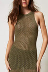 TWINSET | Abito lungo a rete in maglia lurex