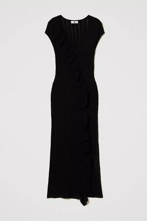 TWINSET | Abito longuette in maglia con volant