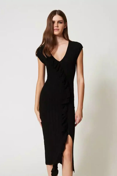 TWINSET | Abito longuette in maglia con volant