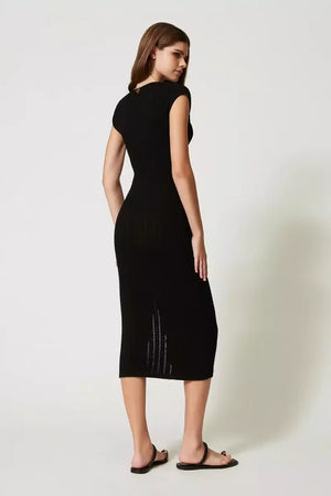 TWINSET | Abito longuette in maglia con volant