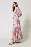 TWINSET | Abito lungo in georgette con stampa a fiori