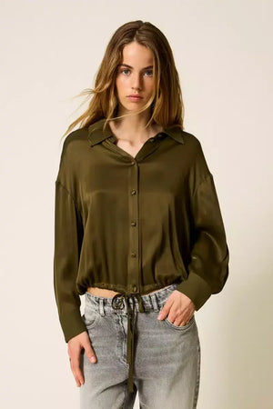TWINSET | Camicia in raso con coulisse