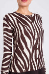TWINSET | Cardigan collo coreana con stampa zebrata