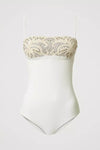 TWINSET | Costume intero a fascia con ricamo e strass