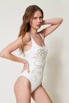 TWINSET | Costume intero con ferretto e ricamo