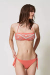 TWINSET | Bikini fascia e slip laccetti con specchietti