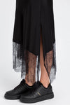 TWINSET | Gonna longuette in satin con pizzo