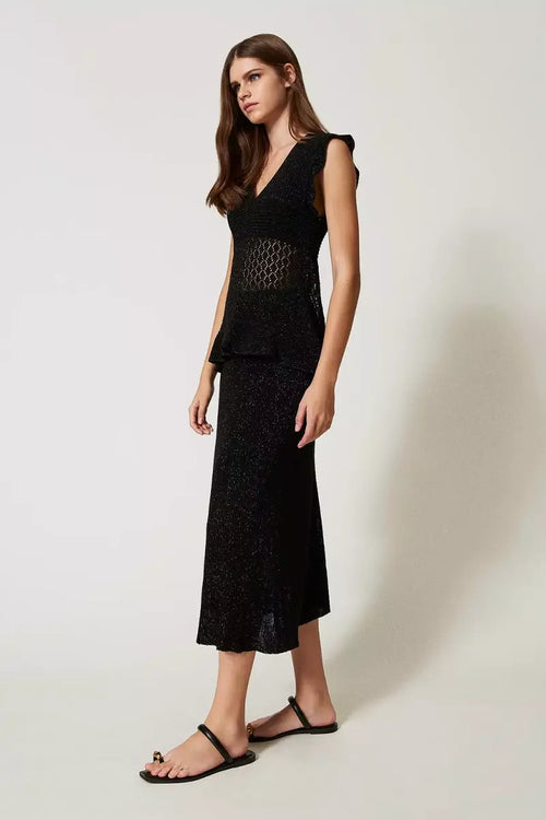 TWINSET | Gonna longuette in maglia lurex