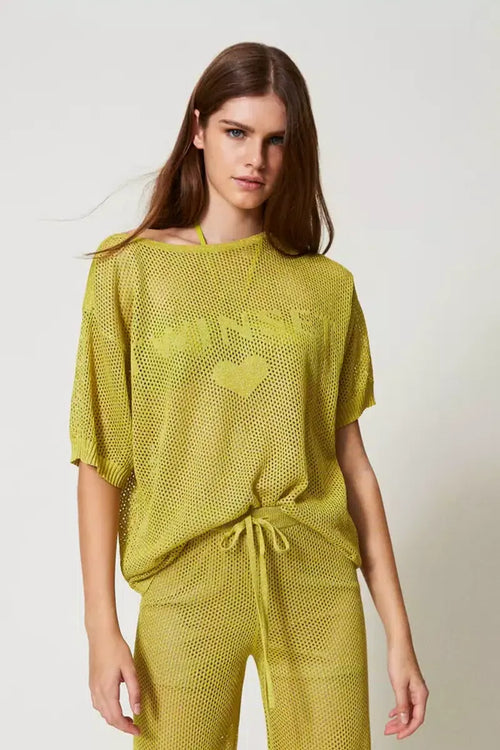 TWINSET | Maglia a rete con logo