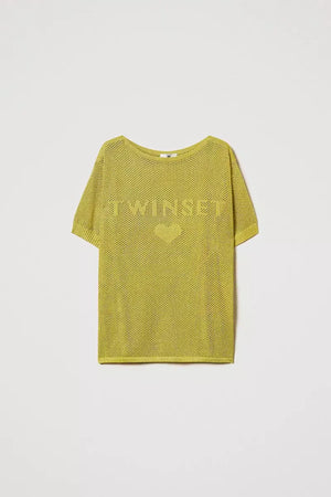 TWINSET | Maglia a rete con logo
