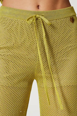 TWINSET | Pantaloni wide leg in maglia a rete